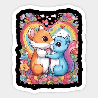 Romantic Couple Squirrel Sticker